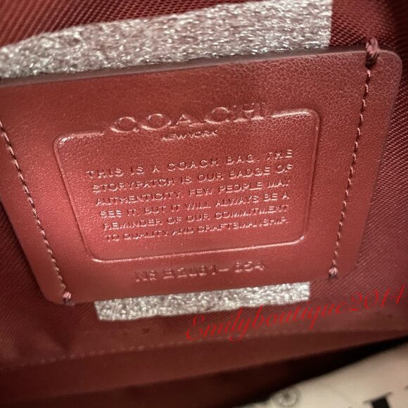 NWT Coach Retail 654 Colorblock Lora Wine Pink Leather Carryall Shoulder Bag - Picture 11 of 11